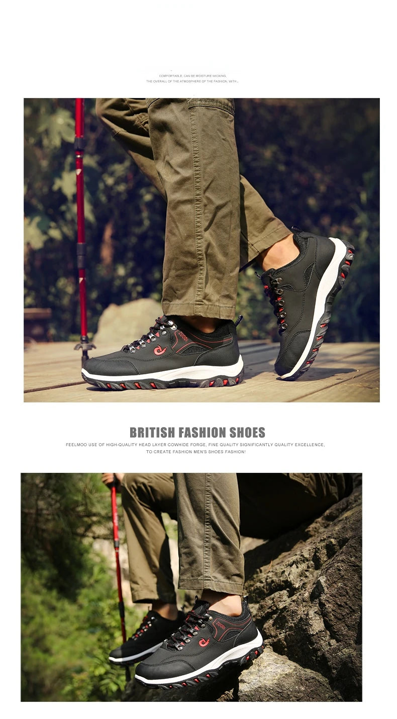 Zapatillas de senderismo EVA para hombre, impermeables, antideslizantes, de cuero, para deportes al aire libre, camping, running y jogging, novedad 2025