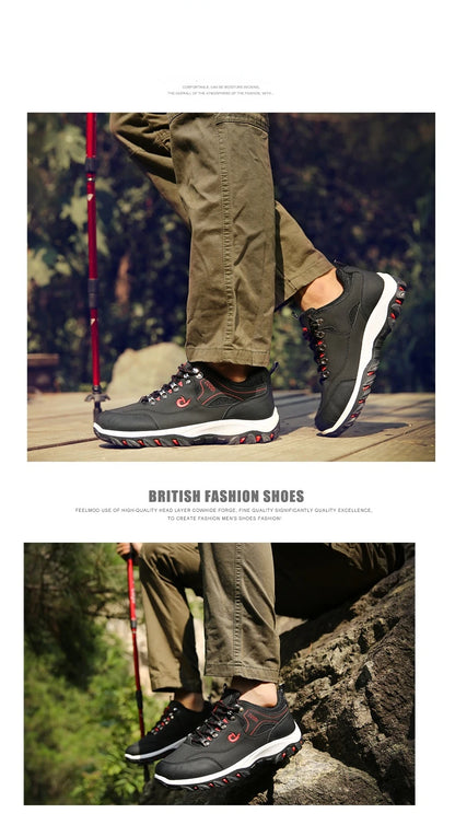 Zapatillas de senderismo EVA para hombre, impermeables, antideslizantes, de cuero, para deportes al aire libre, camping, running y jogging, novedad 2025