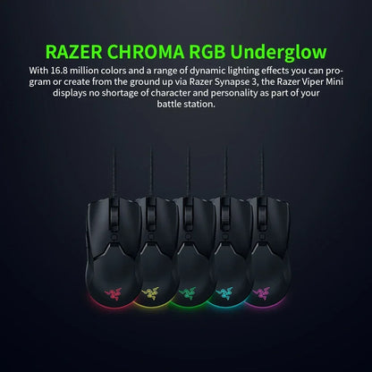 Razer NEW YEAR GIFT gift Thunder Snake Viper Mini Computer Esports Cable Gaming Mouse Laptop RGB Light, Small Hand Mouse