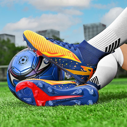 Nouvelles chaussures de football pour hommes, chaussures de sport, chaussures de futsal à cheville haute, chaussures de football de haute qualité, antidérapantes pour intérieur et extérieur, ultralégères, antidérapant