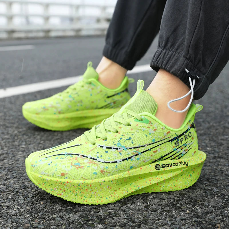 Zapatillas de running con placa de carbono 2026, amortiguación para maratón, deportivas para hombre y mujer, transpirables, ligeras, cómodas, atléticas y antideslizantes