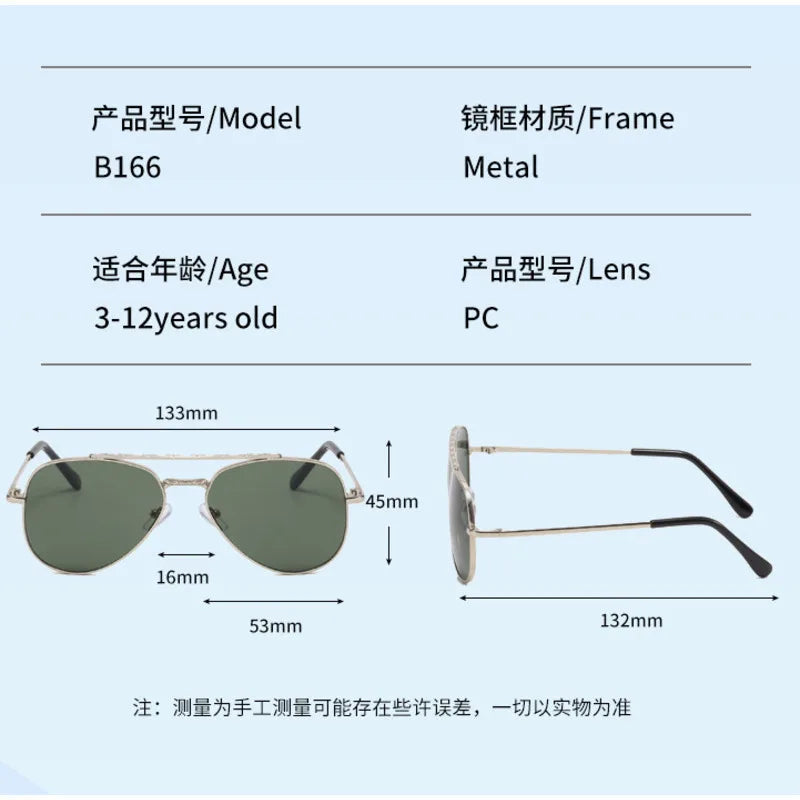 2025 UV400 Metal Children's Sunglasses for Boys and Girls, Toad Glasses for Children Sunglasses Boys And Girls Baby Aviator