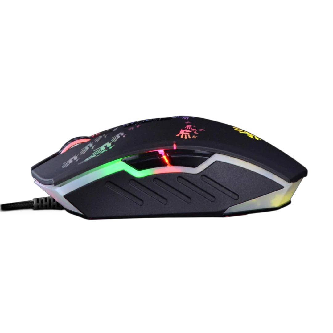A4Tech Bloody A60 Gaming Mouse,RGB Mouse,Drag Click , 6200 CPI, 8 Macro Keys, X'Glide Metal Boot, 1000 Hz Adjustable