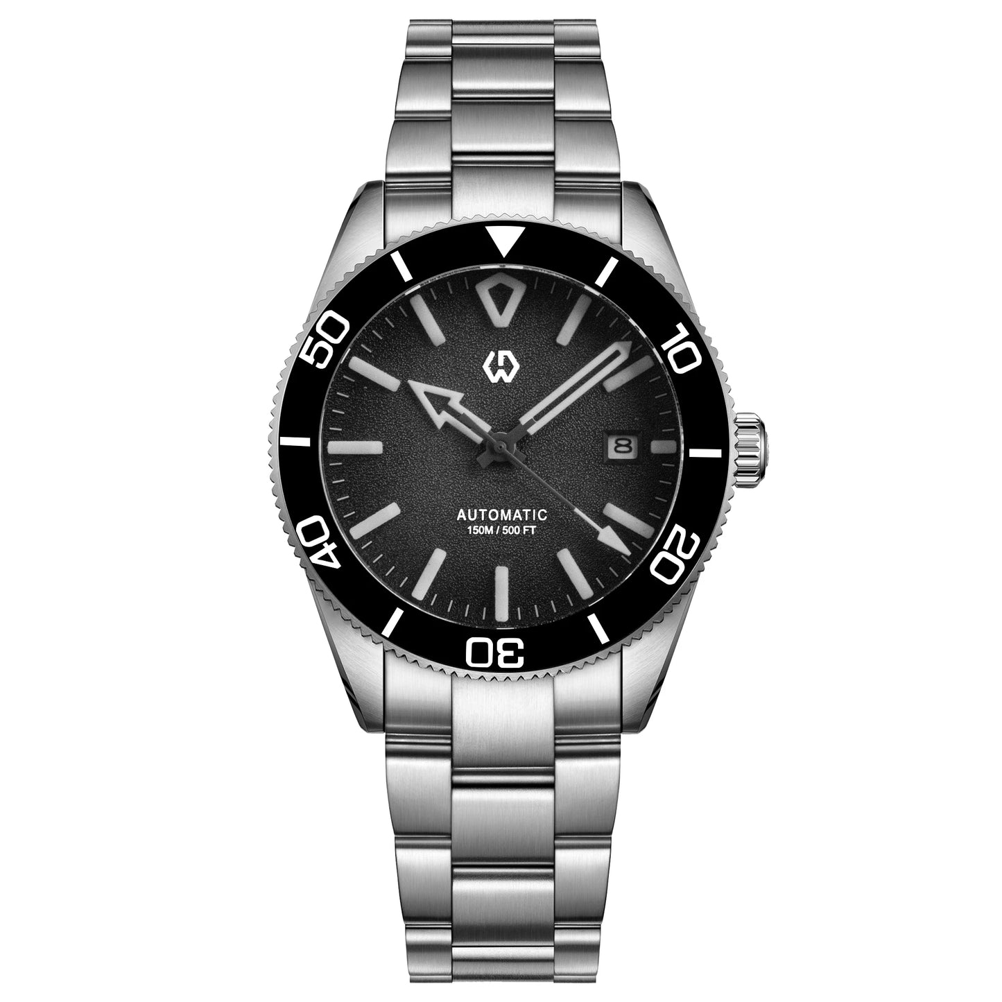 Upgraded Model 9017 Automatic Watch Mechanical 3D Dimensional Luminous Watch Needle Ceramic Bezel 150 Meters Waterproof Diving