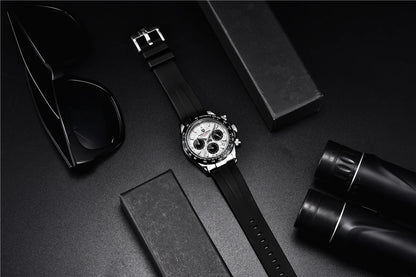 PAGANI DESIGN V2 40MM Reloj de cuarzo para hombre con esfera de meteorito, cristal de zafiro, cronógrafo retro y resistente al agua
