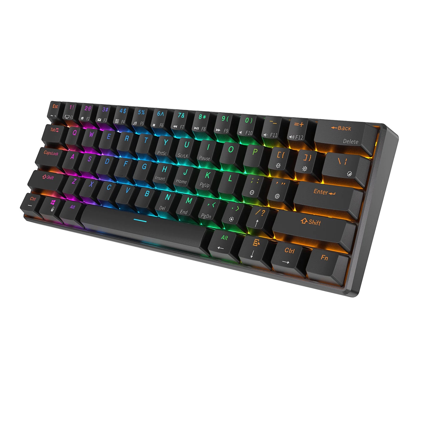 RK Royal Kludge RK61 2.4G Wireless Bluetooth Mechanical Keyboard Tri-mode 61 Keys RGB Backlit Mini Hot-swappable Gamer Keyboard