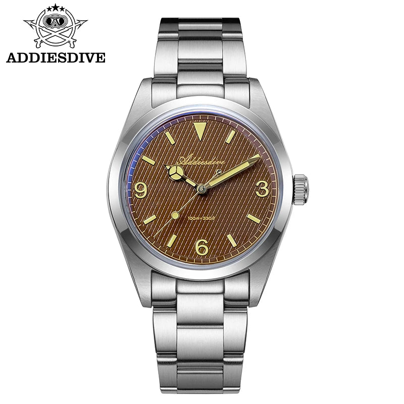 Reloj para hombre ADDIESDIVE – Caja de acero inoxidable 316L, resistencia al agua de 10 bares, esfera luminiscente, modelo AD2096 – Reloj de cuarzo de lujo