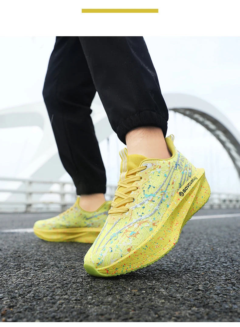 Zapatillas de running con placa de carbono 2026, amortiguación para maratón, deportivas para hombre y mujer, transpirables, ligeras, cómodas, atléticas y antideslizantes