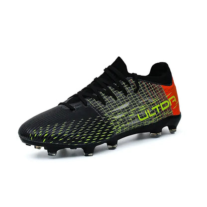 Chaussures de football toutes saisons anti-usure avec doublure respirante, amorti antichoc, semelle à crampons stable, unisexe, pour le football en extérieur