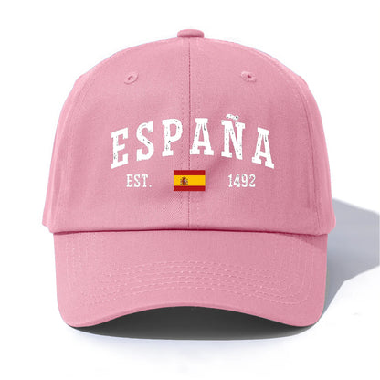 1pc ESPANA Print Baseball Cap for Adults,Minimalist Retro Style Casual Soft Adjustable Dad Hat,Perfect As Gift
