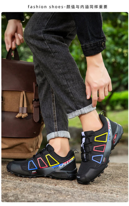 Zapatillas de ciclismo para hombre, calzado outdoor de montaña y cross-country, antideslizante y resistente al desgaste, para entrenamiento de ciclismo y senderismo