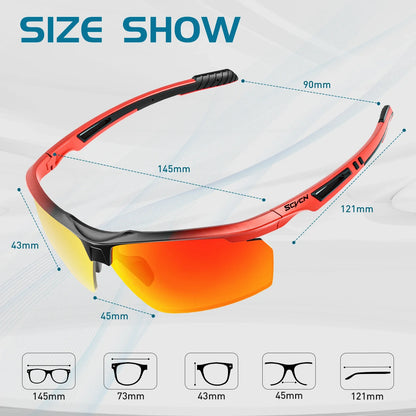 SCVCN-Polarized Cycling Glasses Running Sunglasses UV Protection Bicycle Sports MTB Road Bike Eyewear for Women Cycle Goggles