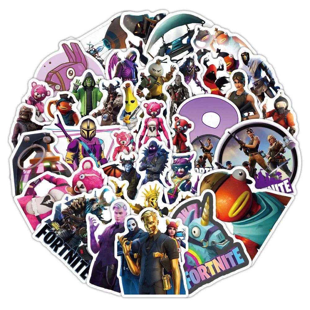 Fortnite Creative Personality Graffiti Sticker Animation Cartoon Goo Card Mobile Phone Case Scooter Water Cup Sticker Decoration