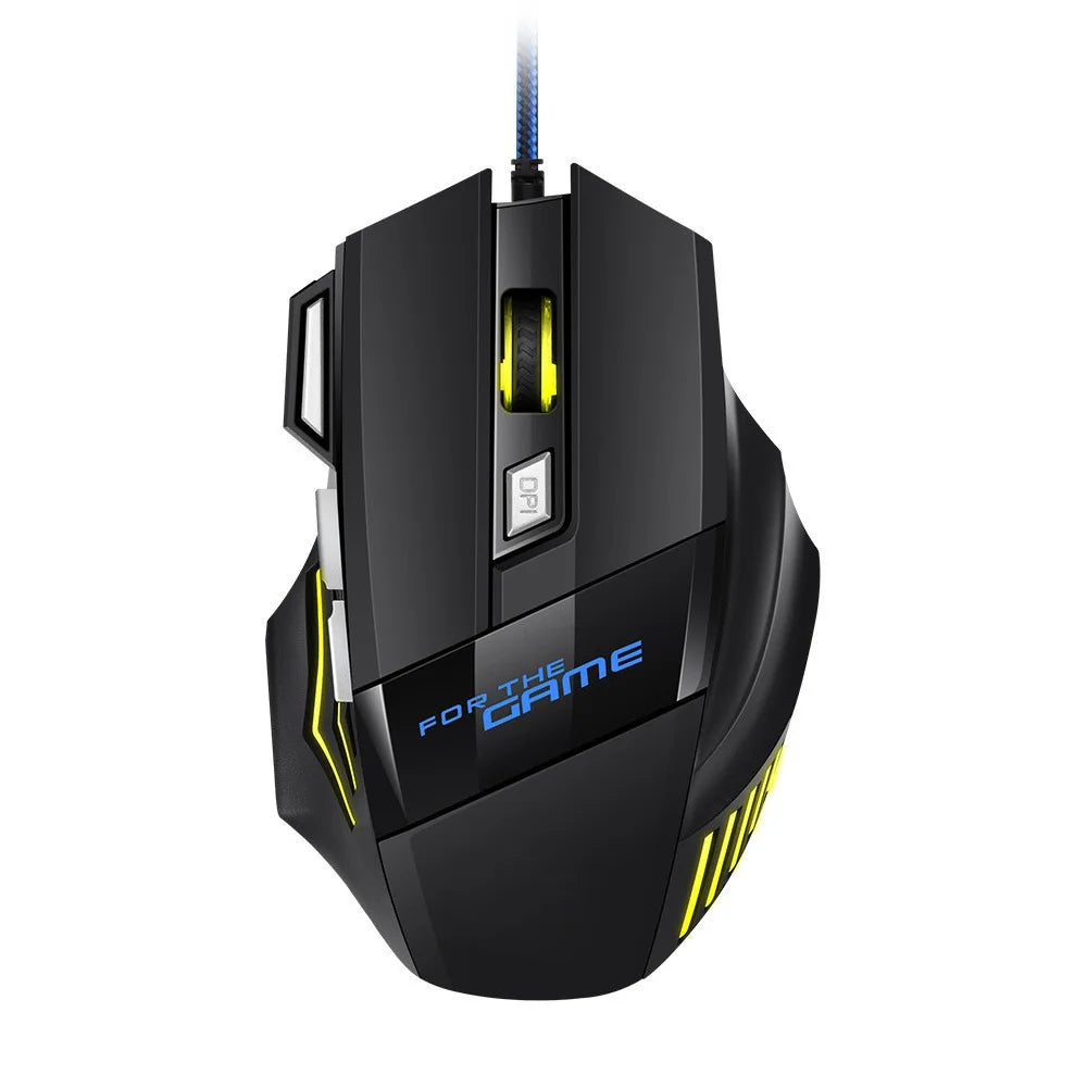 1 PC New Hyperspeed USB Gaming Mouse RGB Backlit Ergonomic Gaming Mice 7D Esports Wired Mouse for Laptop PC Gamer