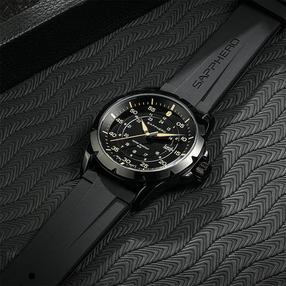 Reloj para hombre SAPPHERO: reloj de cuarzo de lujo, resistente al agua hasta 50 m, equipado con un mecanismo importado y una caja de acero inoxidable. Una idea de regalo ideal para hombre.