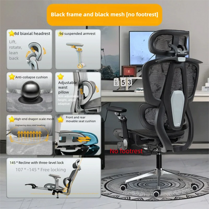 Ergonomic Office Chair Reclining with Footrest High Back Computer Desk Chair with Lumbar Support for Home Office Gaming