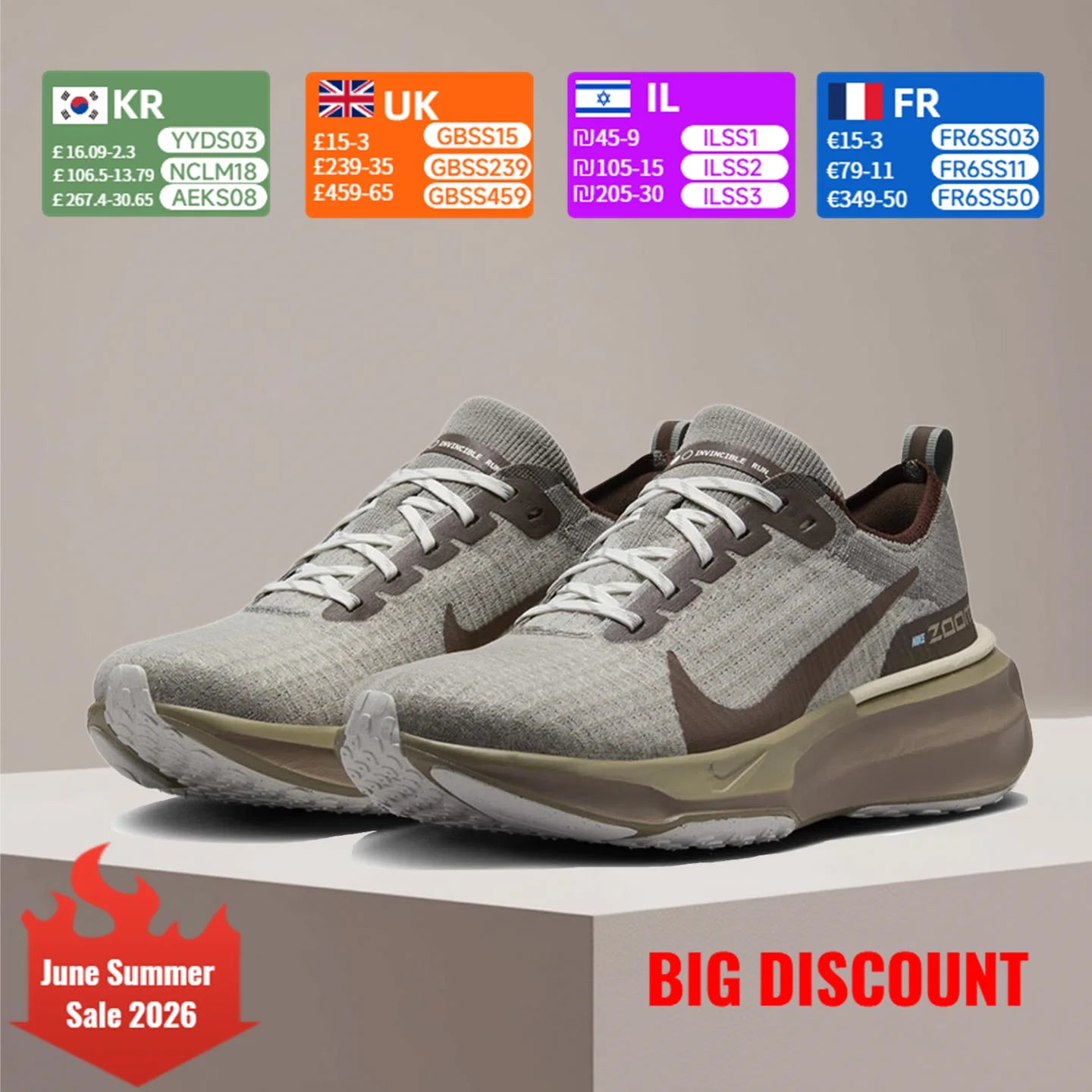 Nike Invincible 3 Multi-Functional Cushioning, Durable, Breathable Low-Top Running Shoes Men's FZ3654-053
