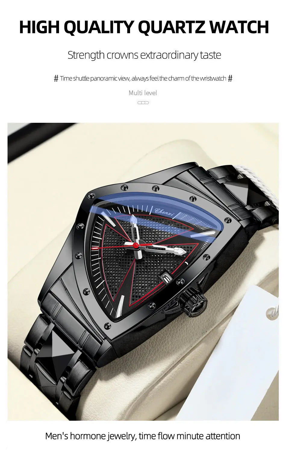 CHENXI Fashion Men's Watch Quartz Wristwatch Casual Hollow Triangle Watch Luxury Men's Gift Clock  Relojes Para