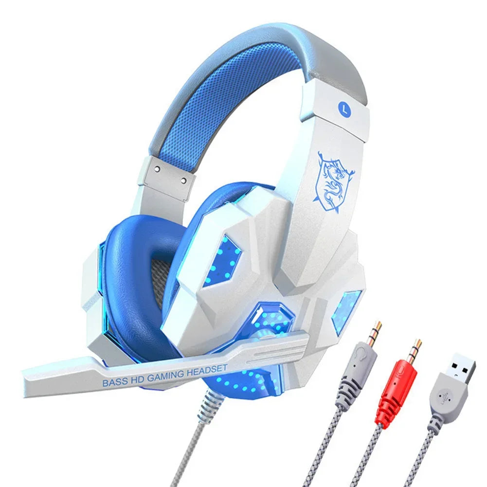 Creative Wired Gaming Headset with Microphone – LED Light Bass Stereo Gaming Headphones for PC, PS4, PS5, Xbox – High Quality Gaming Headset