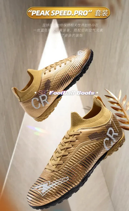 Kids Anti Collision Toe Football Boots Lace Up Closure Short Non Slip Studs Wearproof Breathable Outdoor Grass Game Shoes