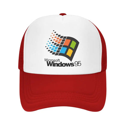 Windows 95 Geeks Nerd Mesh Baseball Caps Unisex Fashion Sun Hat Adjustable Snapback Caps Fishing Hat Wholesale New Trucker Hat