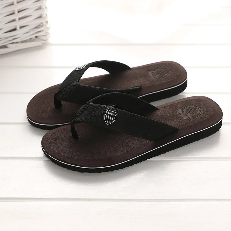 Pantoufles d'intérieur décontractées pour hommes, tongs, sandales de plage, diapositives plates coordonnantes, chaussures de maison, été