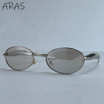 Sexy Small Oval Punk Sunglasses Women 2026 Luxury Vintage Steampunk Metal Frame Sun Glasses For Ladies Trendy Traveling Shades