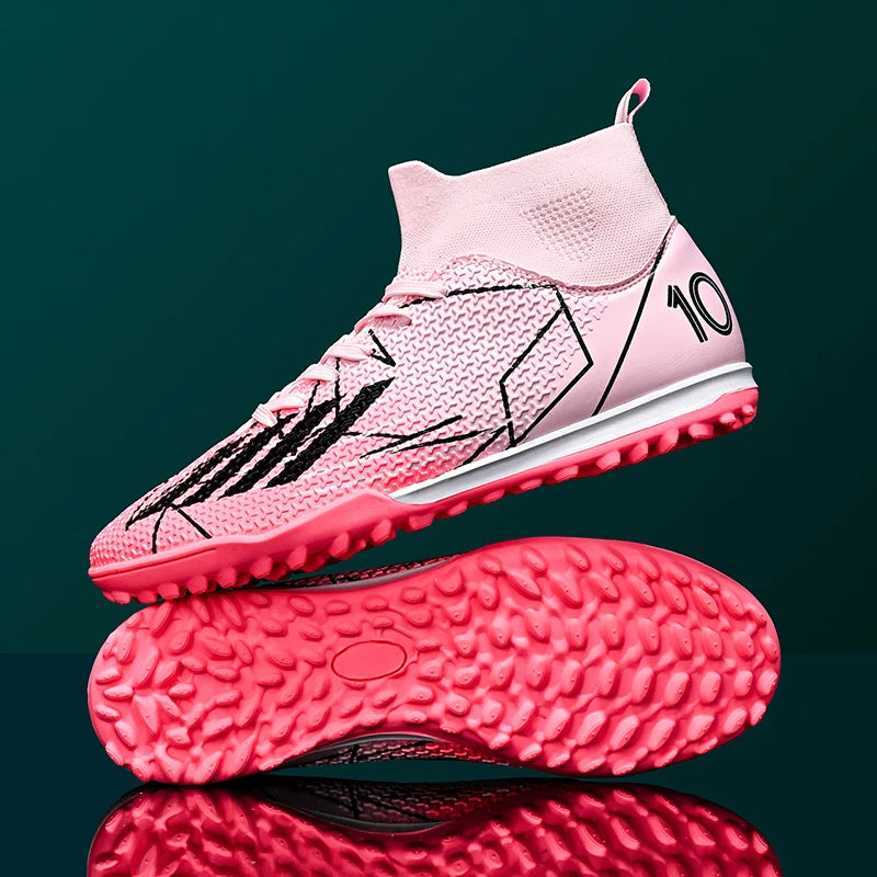 Nouvelles chaussures de football pour hommes, ultralégères, pour intérieur et extérieur, de haute qualité, à haute cheville, antidérapantes, chaussures de sport, futsal antidérapantes