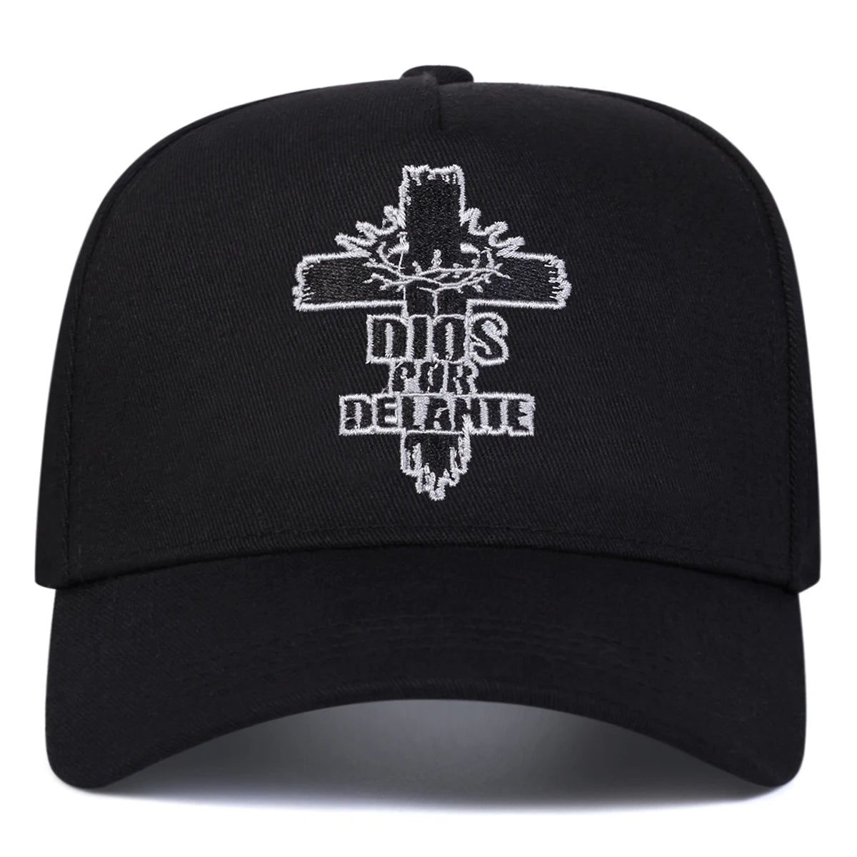 Unisex DIOS POR DELANTE Baseballkappen mit Kreuzstickerei – Frühjahr/Herbst – Outdoor – verstellbar – Freizeitmützen – Sonnenschutzhut – Sportmütze