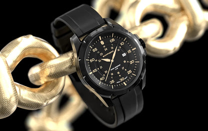 Reloj para hombre SAPPHERO: reloj de cuarzo de lujo, resistente al agua hasta 50 m, equipado con un mecanismo importado y una caja de acero inoxidable. Una idea de regalo ideal para hombre.