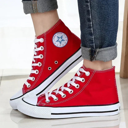Baskets montantes classiques confortables, chaussures de sport plates, chaussures de marche confortables, mode respirante, toile de loisirs canisée, nouveau