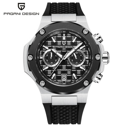 Relojes de cuarzo para hombre PAGANI DESIGN: cronógrafo deportivo de lujo, hermético, con agujas luminiscentes y cristal de zafiro con tratamiento antirreflectante