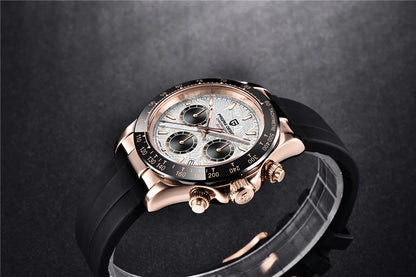 PAGANI DESIGN V2 40MM Reloj de cuarzo para hombre con esfera de meteorito, cristal de zafiro, cronógrafo retro y resistente al agua