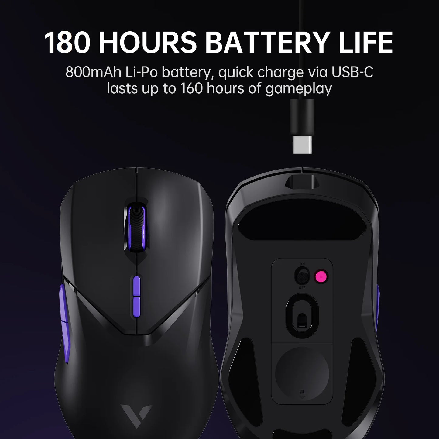 Rapoo VT9PRO/VT9Air 4K Wireless Gaming Mouse Superlight 26000DPI 4KHz Polling Rate 0.25ms Response Time 180H BatteryLife PAW3398
