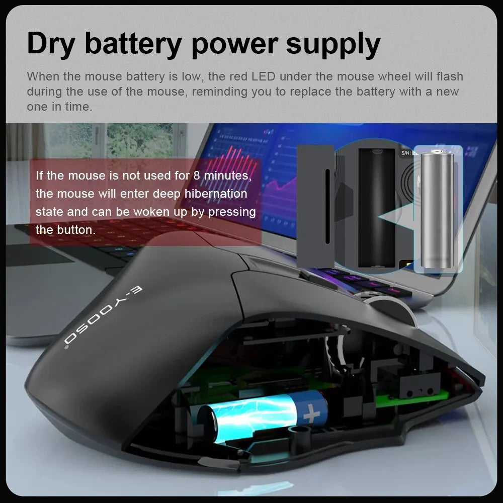 E-YOOSO X-31 Pro USB Gaming Large Mouse Support Bluetooth 2.4G Wireless PAW3212 4800 DPI for Gamer Mice Computer Laptop PC