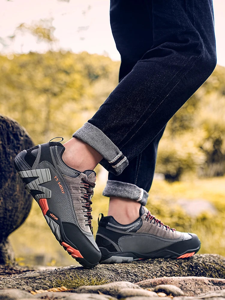 Zapatillas de trekking para hombre Outdoor Lover, impermeables, botas de montaña de cuero genuino, calzado táctico para caza en bosque