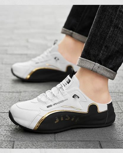 Grands chaussons pour hommes été respirant maille pantoufles mode chaussures décontractées à semelles souples pour hommes baskets légères Zapatos De Hombre