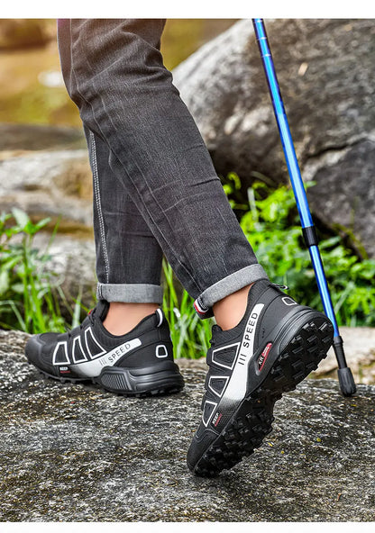 Zapatillas de senderismo para hombre, de exterior, con suela de goma antideslizante, tácticas de entrenamiento, ligeras y cómodas para senderismo, viajes y deporte