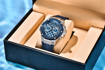 Relojes de cuarzo para hombre PAGANI DESIGN: cronógrafo deportivo de lujo, hermético, con agujas luminiscentes y cristal de zafiro con tratamiento antirreflectante