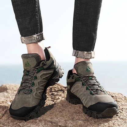 HIKEUP Scarpe da trekking in pelle di alta qualità, resistenti, da outdoor sportivo, da uomo, con lacci, per escursionismo, arrampicata e caccia