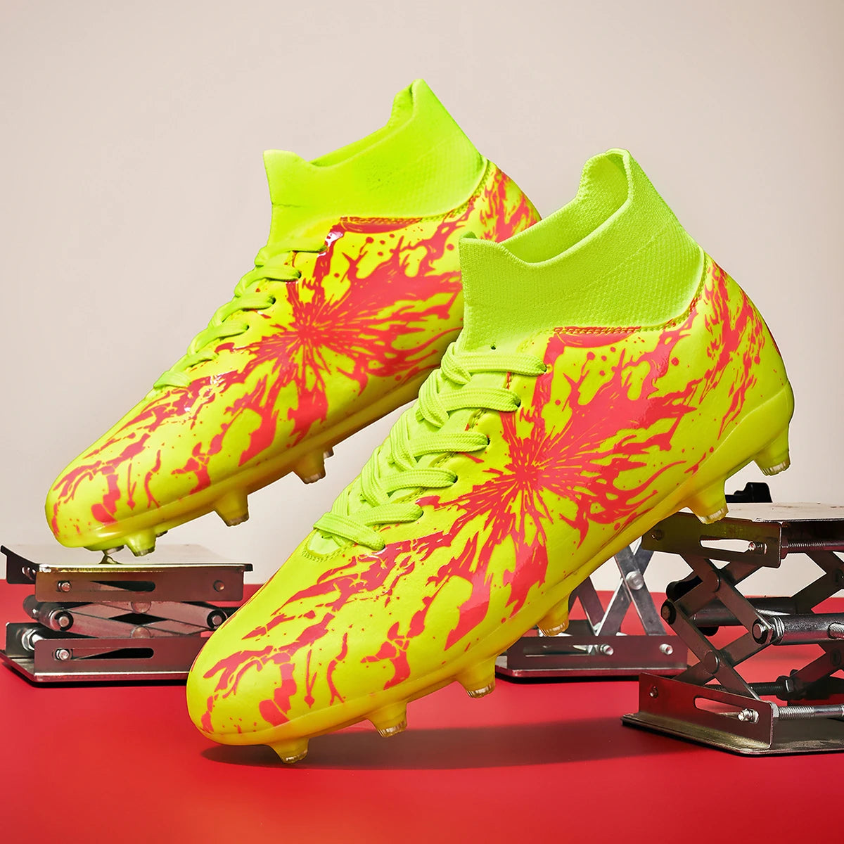 Chaussures de football pour adultes, crampons AG FG, légères, antidérapantes, avec longues pointes, résistantes à l'usure, pour terrain de gazon extérieur.