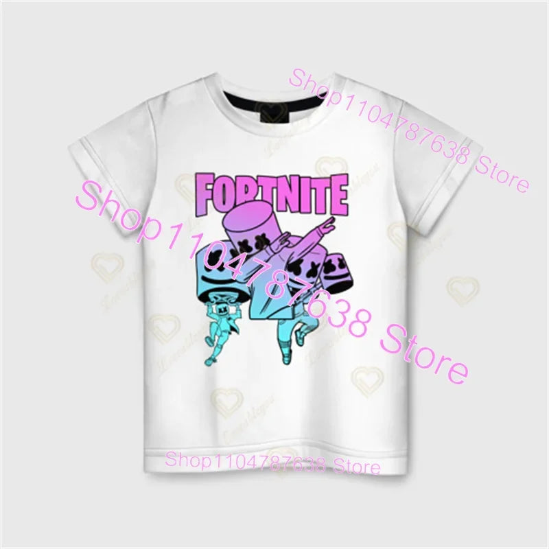 T-shirt Peely Fortnite girocollo estiva a maniche corte, top streetwear Battle Royale per abbigliamento casual