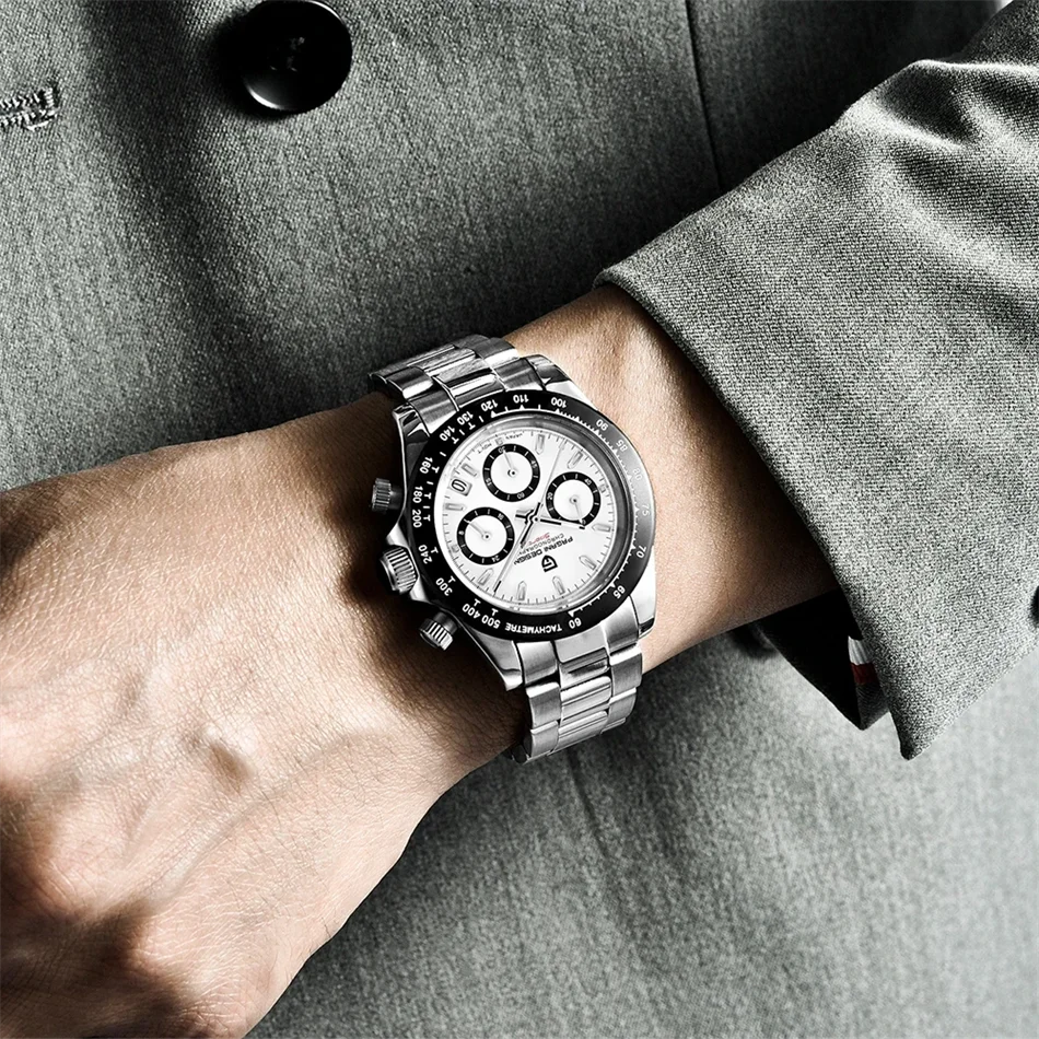 New PAGANI DESIGN PD1644 Luxury Men's Quartz Watch Automatic date Wristwatches Sport 100m Waterproof Chronograph Men Gift