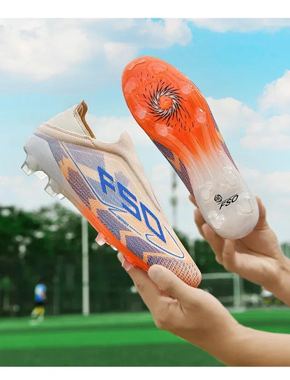 Nouvelles chaussures de football pour hommes, crampons mi-montants de haute qualité, légères, antidérapantes, pour l'extérieur et l'entraînement sur gazon, modèle très vendu