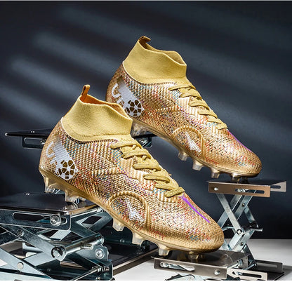 New Men Football Boots Training Soccer Shoes Breathable Grass Cleats Match Long Spikes Indoor Sneakers Ultralight Drop Shipping