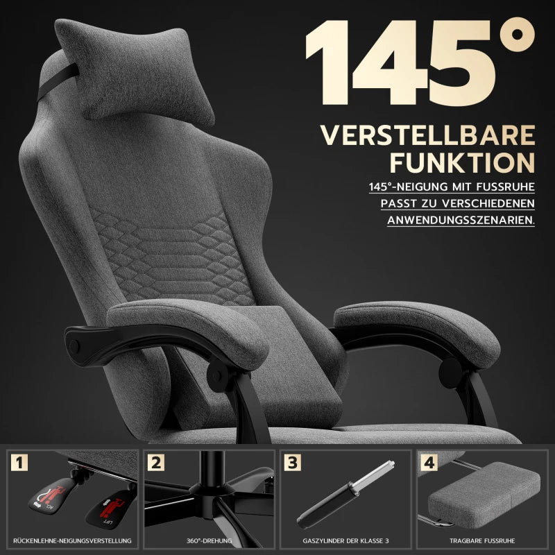 Gaming chairs, office chairs, desk chairs, and swivel chairs. Made with breathable fabric, equipped with 360° swivel casters and seats for easy movement, and featuring soft and comfortable cushions.