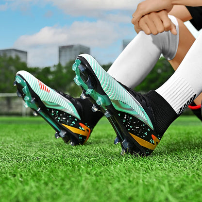 Nouvelles chaussures de football pour hommes, chaussures de sport, chaussures de futsal à cheville haute, chaussures de football de haute qualité, antidérapantes pour intérieur et extérieur, ultralégères, antidérapant