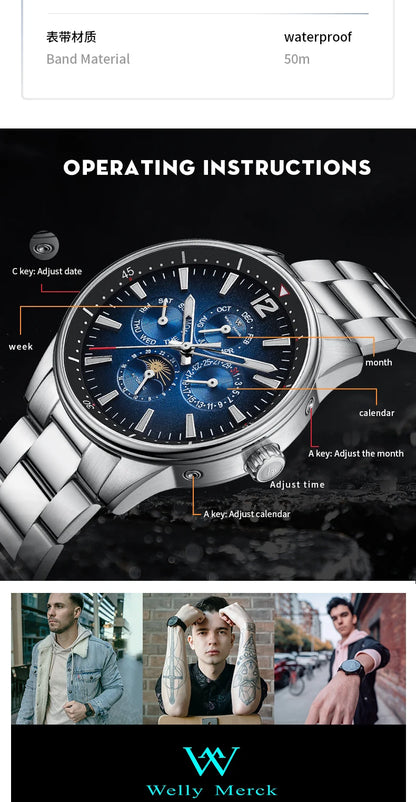WM Watch Automatic Mechanical Watches Waterproof Multifunctional Business Men's Watches Watch WM160M