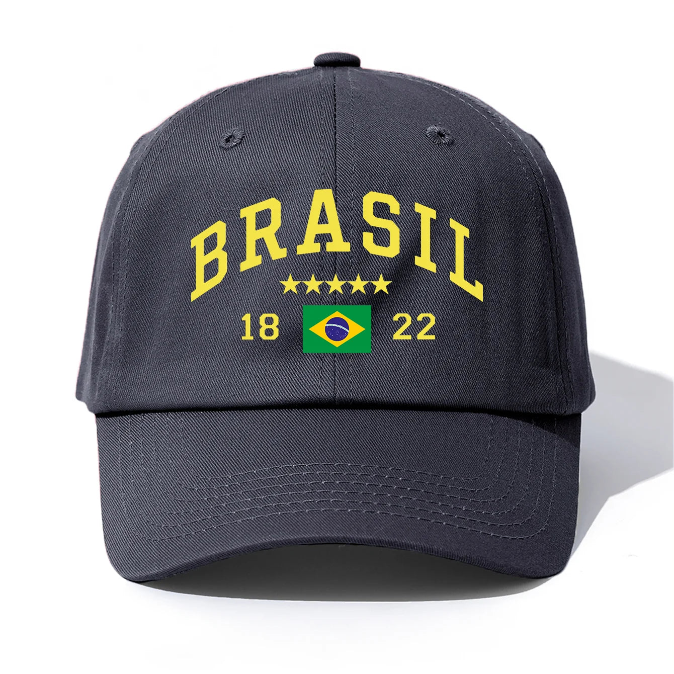 1pc BRASIL Print Baseball Cap for Adults,Minimalist Retro Style Casual Soft Adjustable Dad Hat,Perfect As Gift