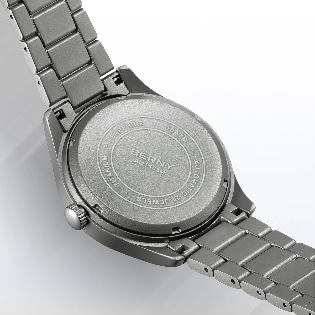 BERNY Automatic Full Titanium Watches for Men Sapphire Super Luminous Mechanical Field Watch Date 10ATM Sports Easy Read